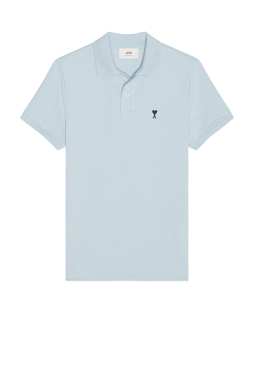 Image 1 of AMI Paris Pique Polo in Sky