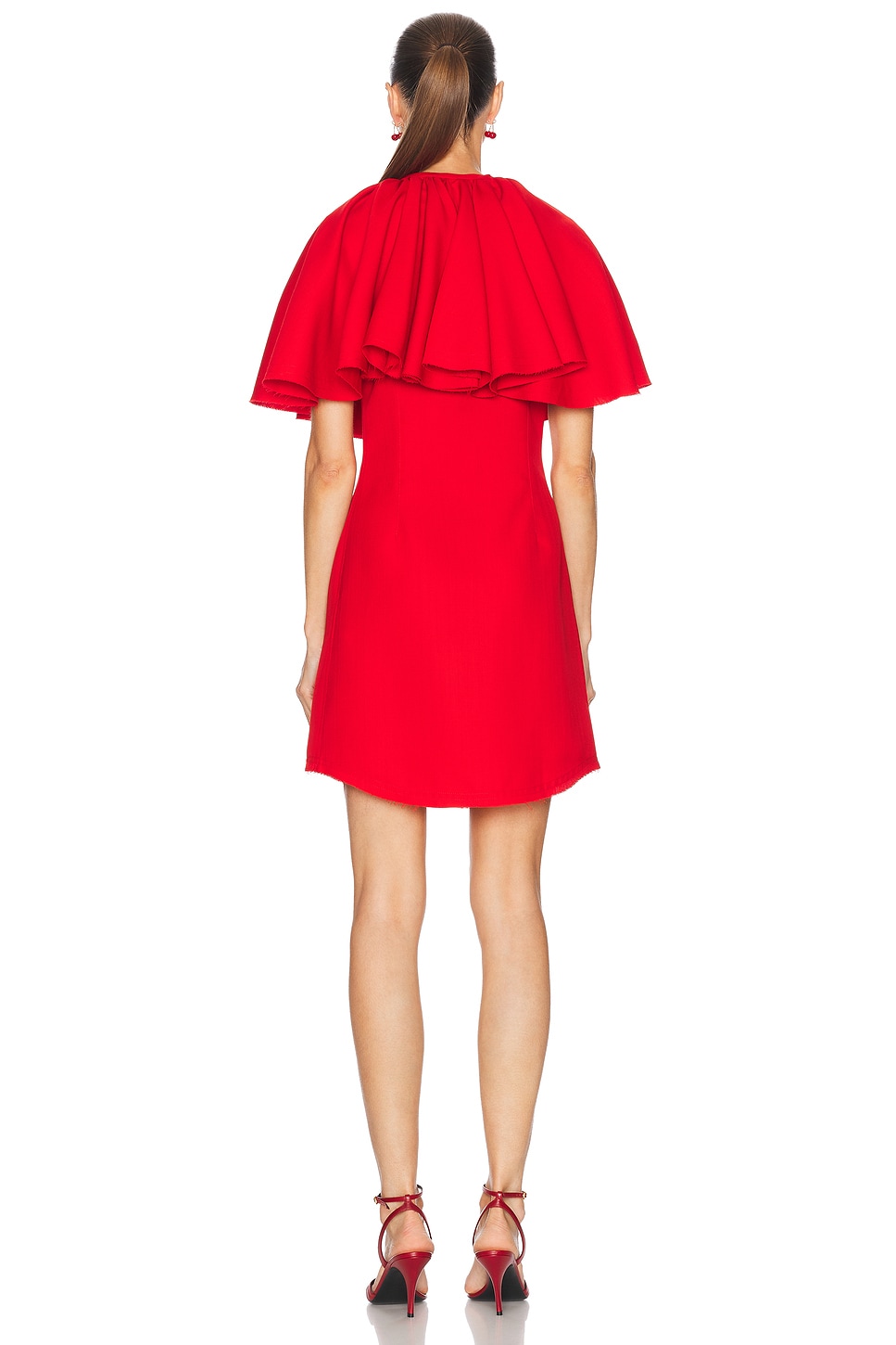Image 3 of AMI Paris Shirt Dress in Poppy