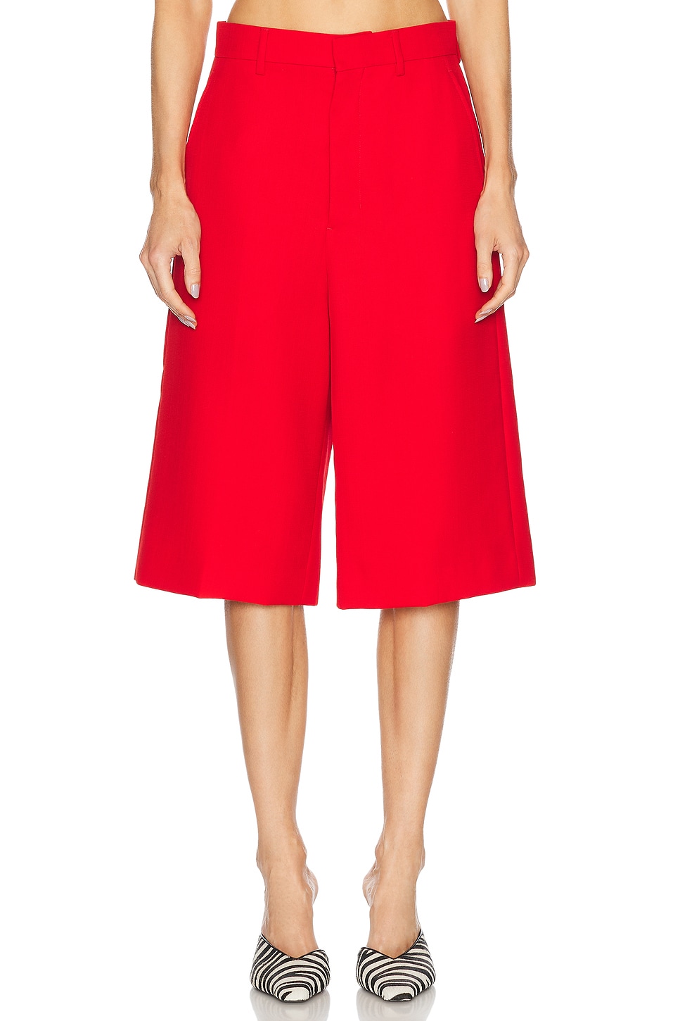 Image 1 of AMI Paris Wide Bermuda Short in Poppy