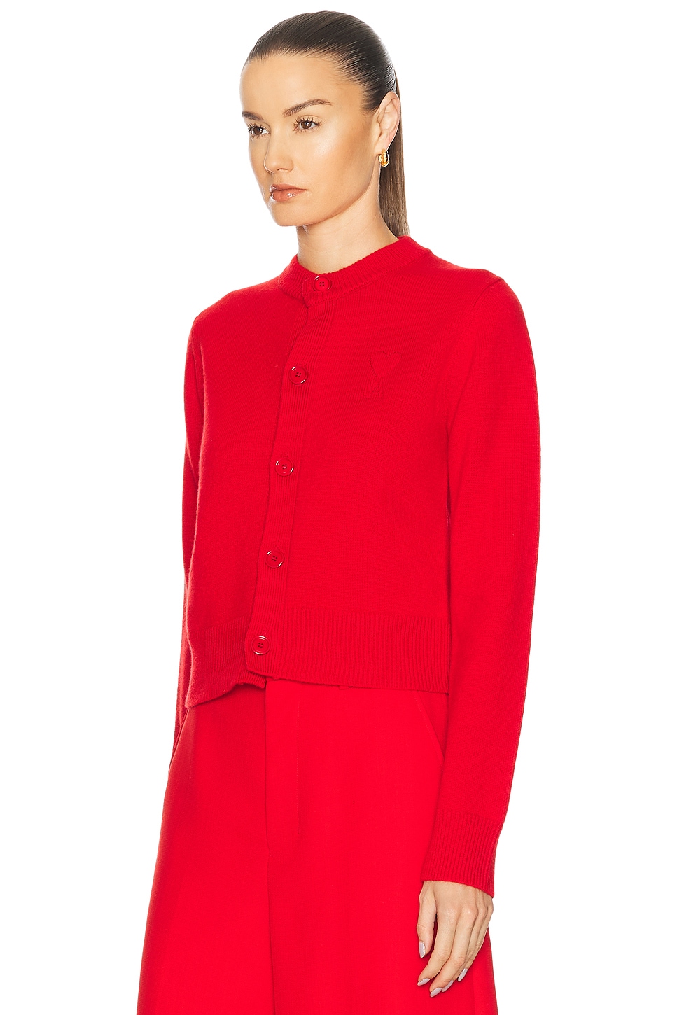 Ami Alexandre Mattiussi Ami De Caur Wool And Cashmere Cardigan