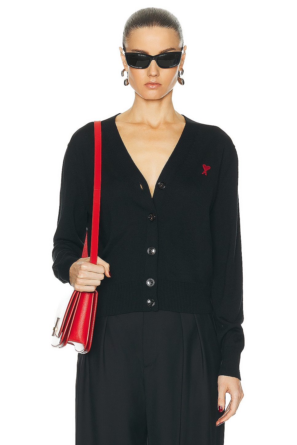 Image 1 of ami ADC Cardigan in Black