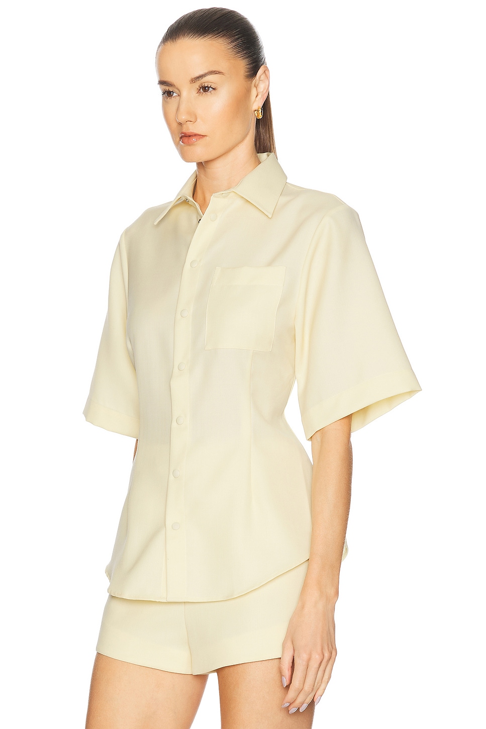 Ami Alexandre Mattiussi Lapel Short-sleeved Shirt In Neutral