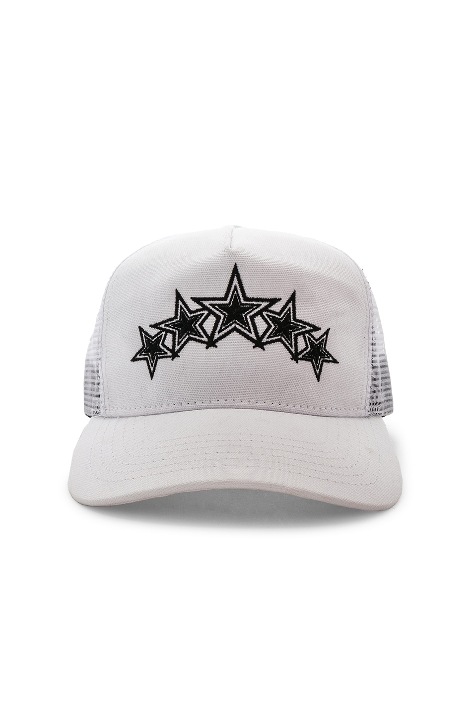 Image 1 of Amiri Five Star Trucker Hat in White & Black