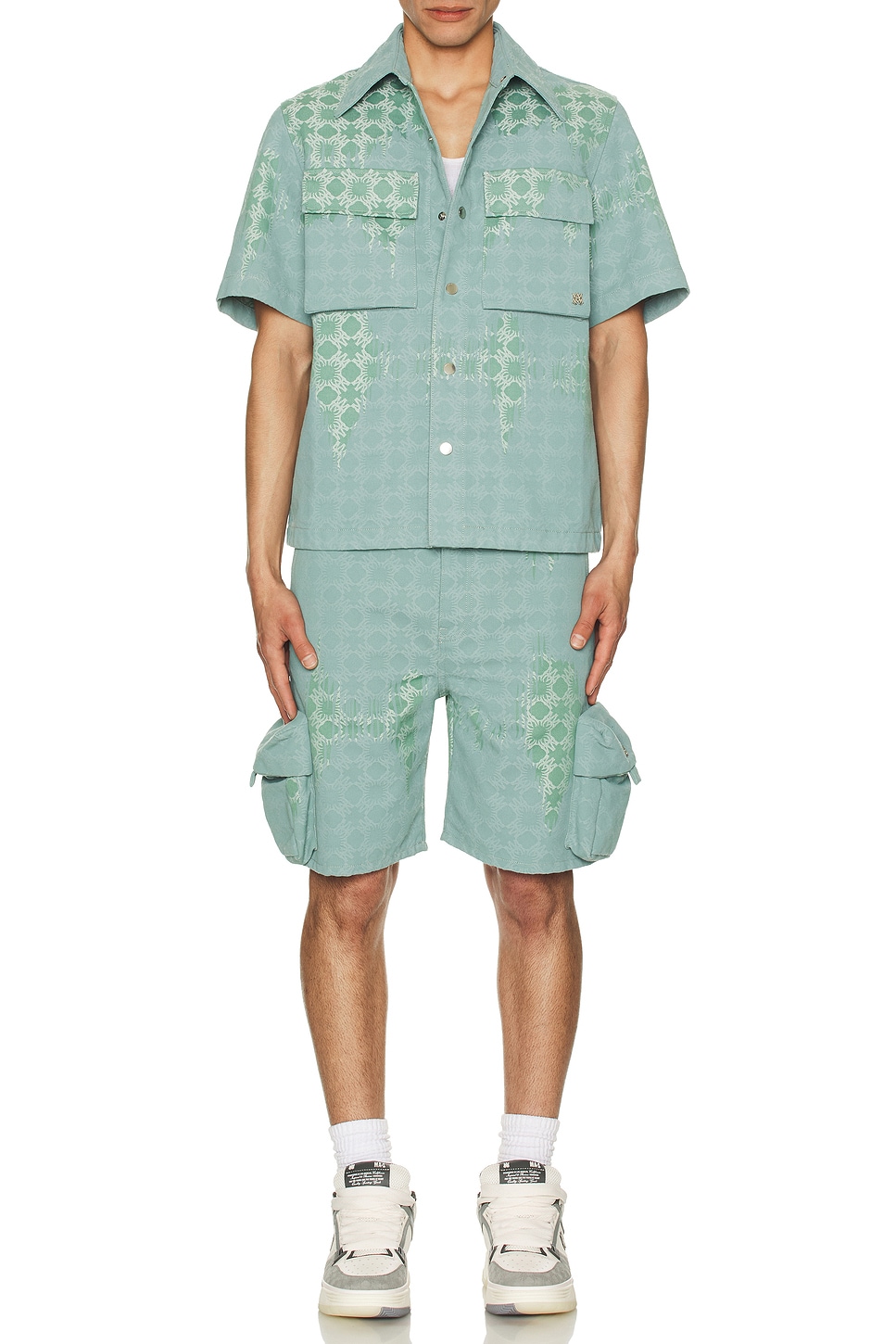 Image 1 of Amiri MA Quad Bleached Cargo Short in Bleach MA Quad