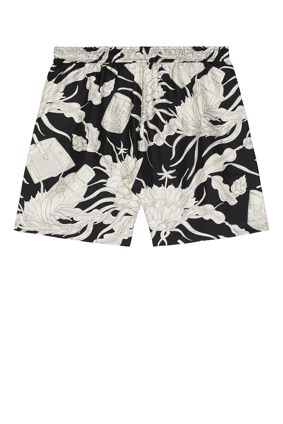 Amiri Floral-print Drawstring Shorts In Black