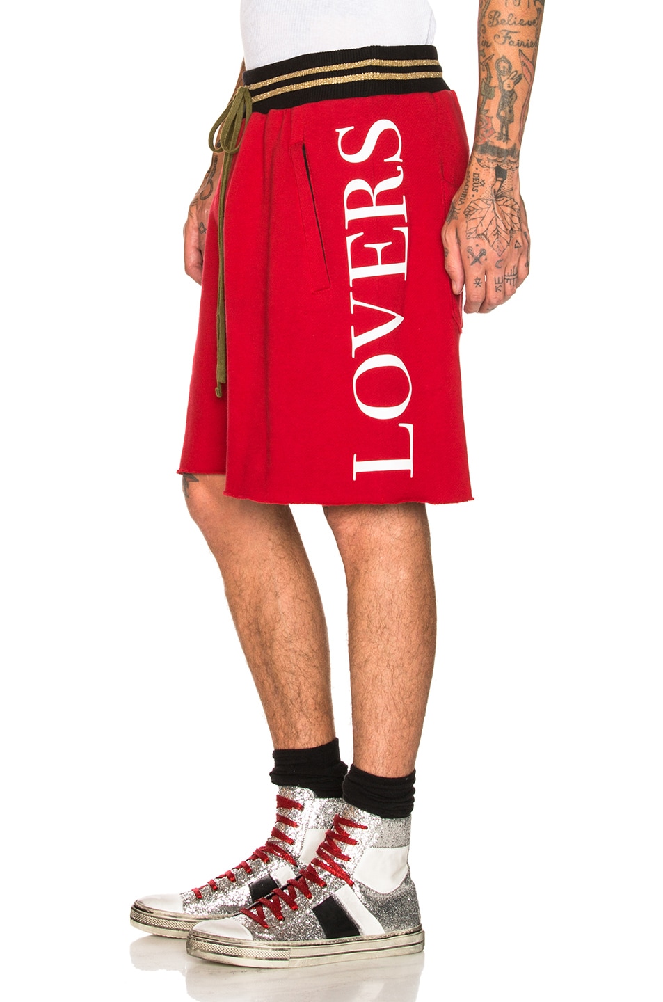 Image 1 of Amiri Lovers Track Short in Red