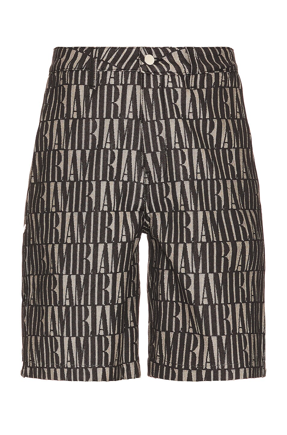 Image 1 of Amiri Jacquard Snap Off Denim Shorts in Black