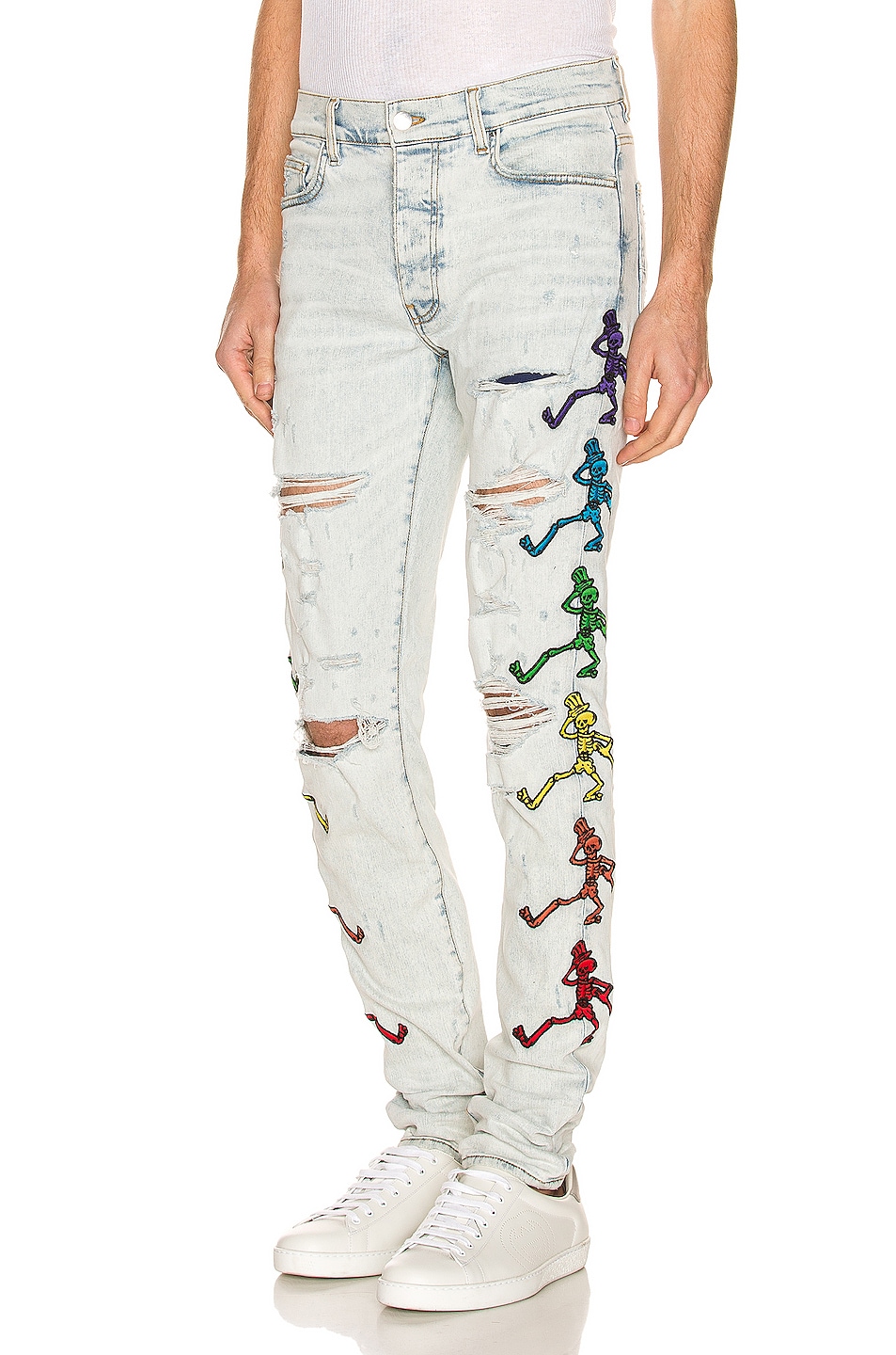 Amiri Grateful Dead Embroidery Jean in Vintage Sky Indigo | FWRD