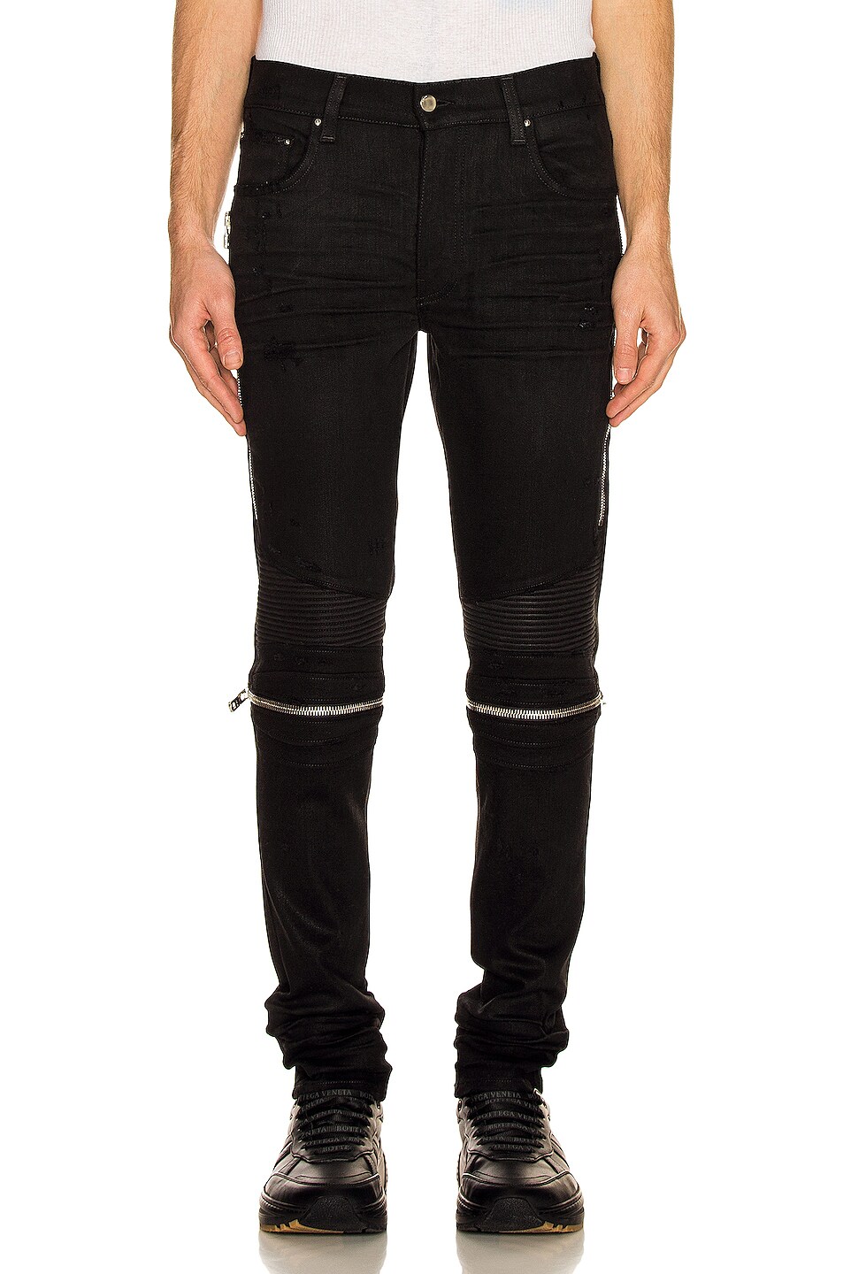 Amiri MX2 Waxed Jean in Black | FWRD