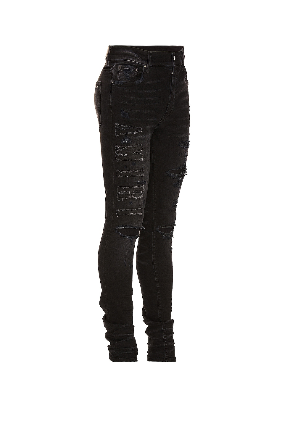 Amiri Logo Applique Jean in Black | FWRD