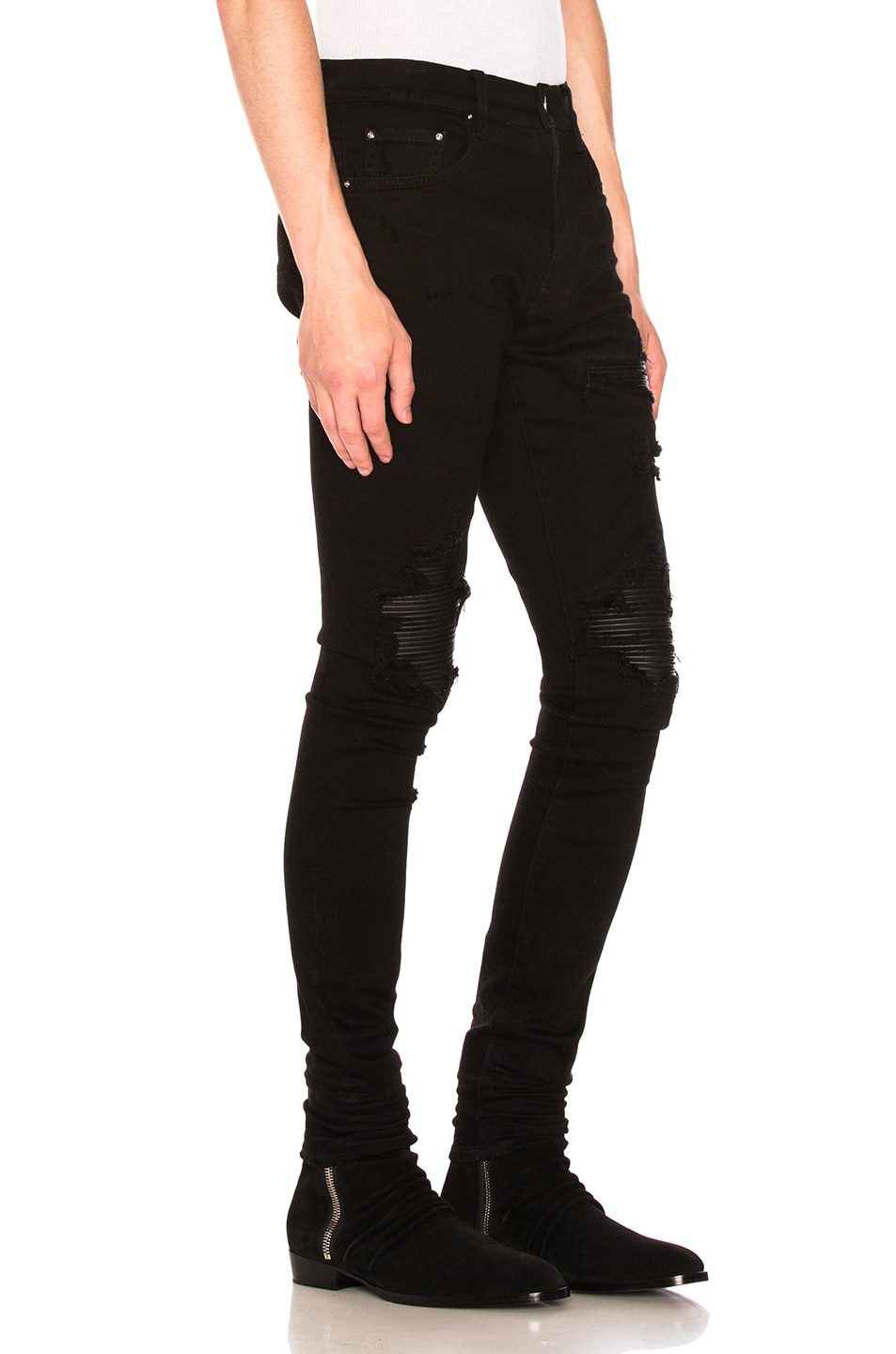 amiri black patch jeans