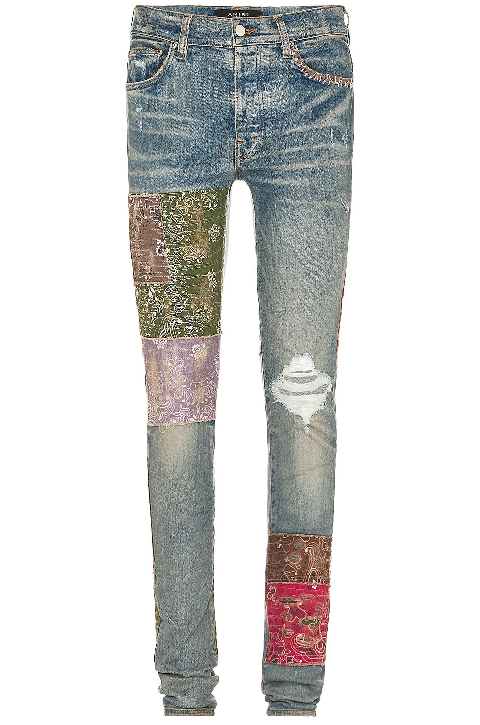 Image 1 of Amiri Bandana Art Patch Jean in Clay Indigo