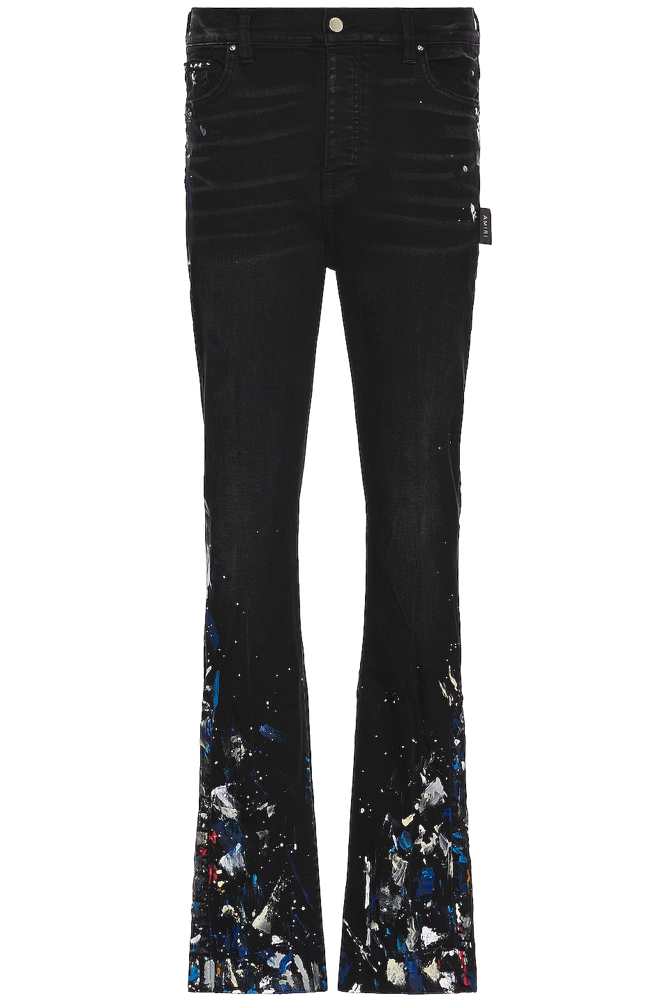 Image 1 of Amiri Paint Splatter Flare Jean in Aged Black