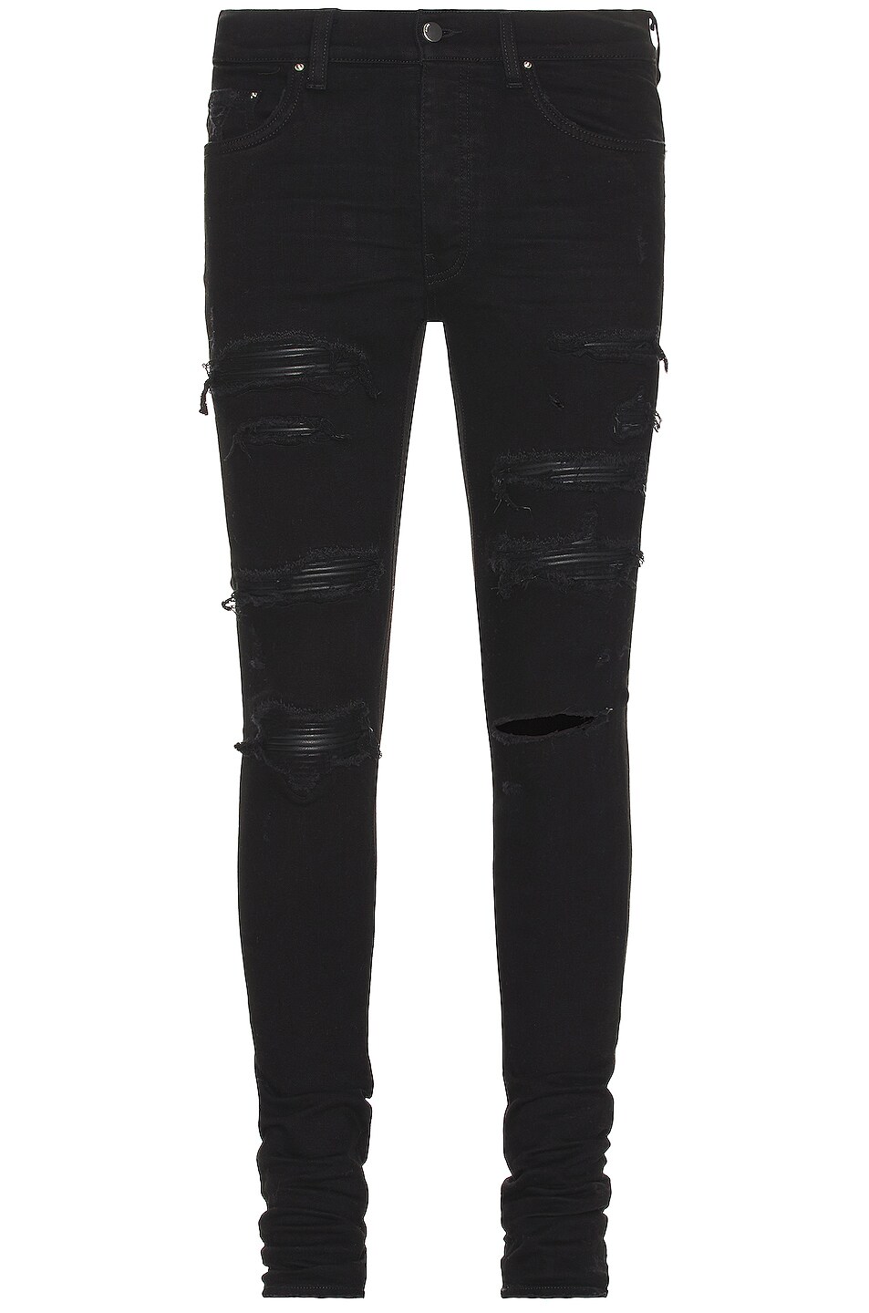 Image 1 of Amiri Leather Thrasher Jean in Black Od