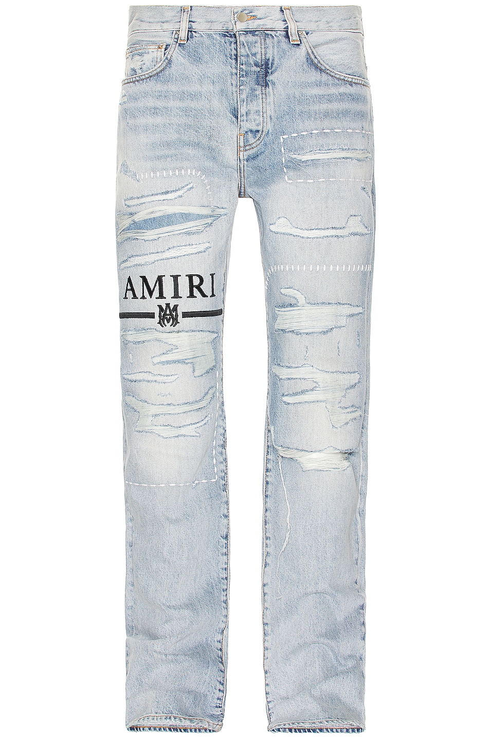 Image 1 of Amiri Ma Bar Logo Straight Jean in Stone Indigo