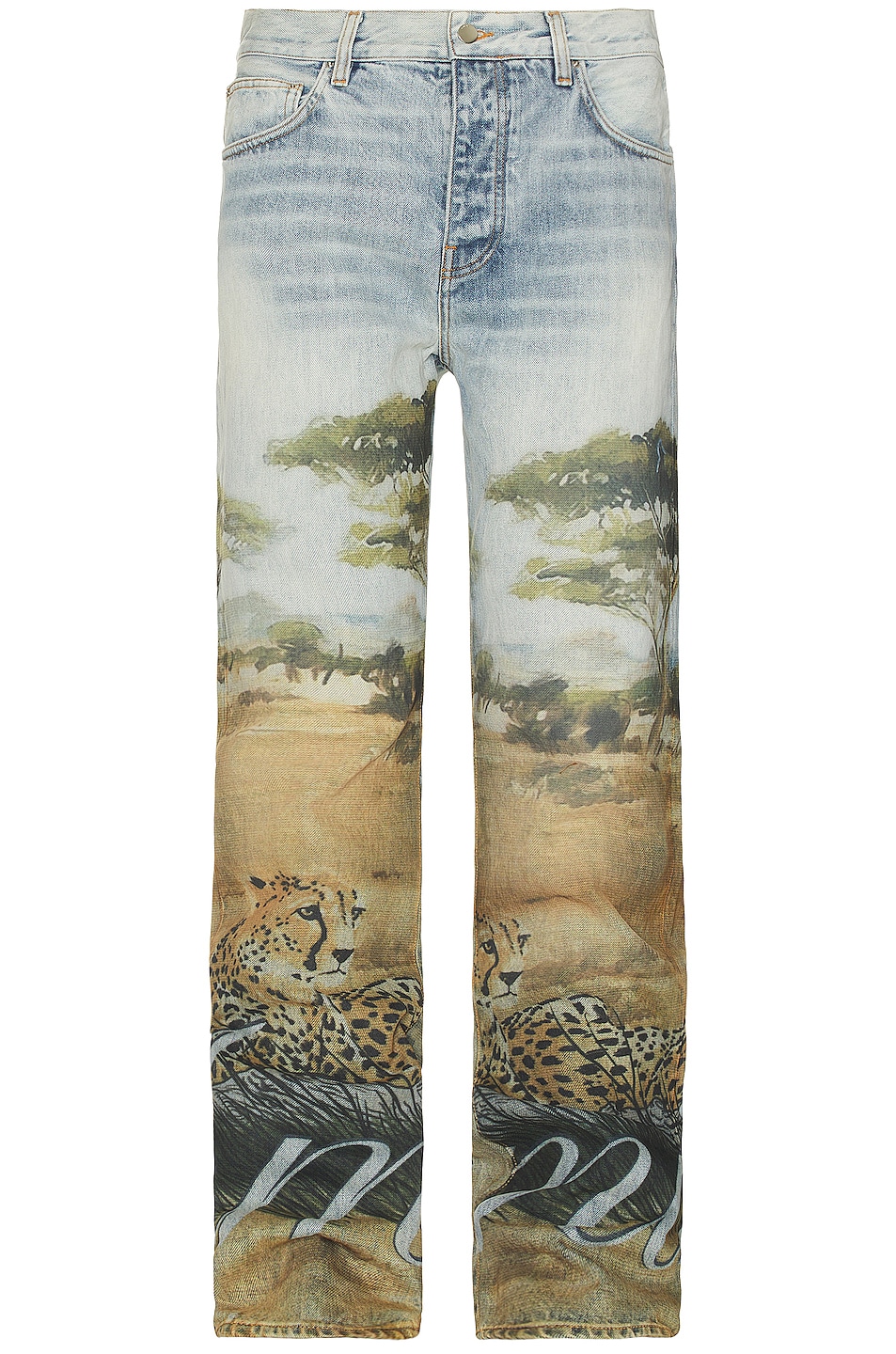 Image 1 of Amiri Printed Safari Straight Jean in Stone Indigo