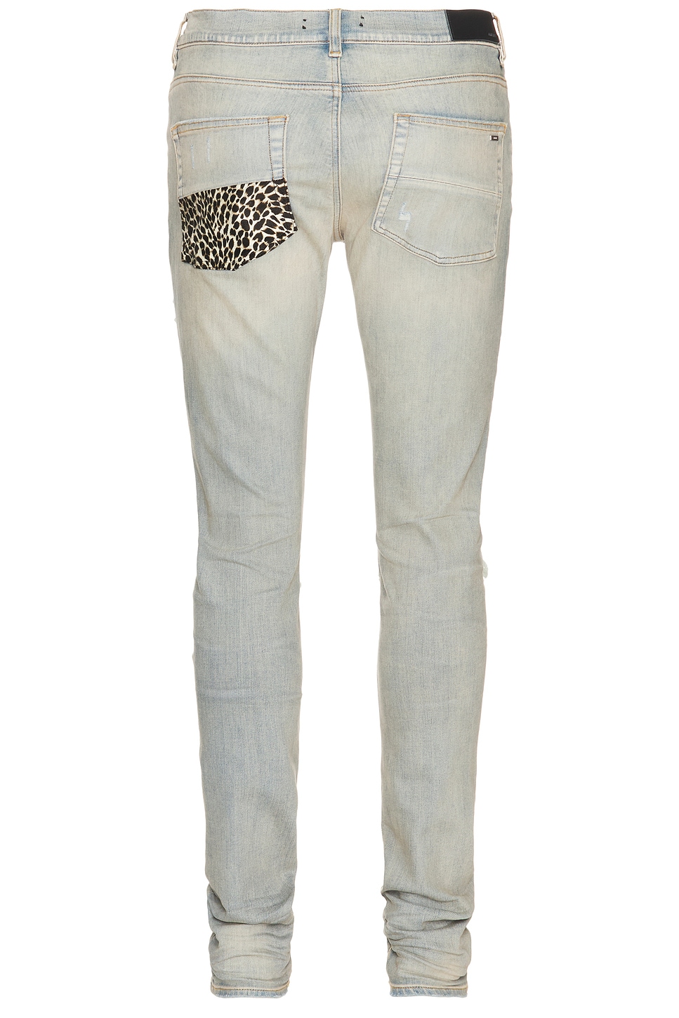 Shop Amiri Leopard Mx1 Jean In Antique Indigo