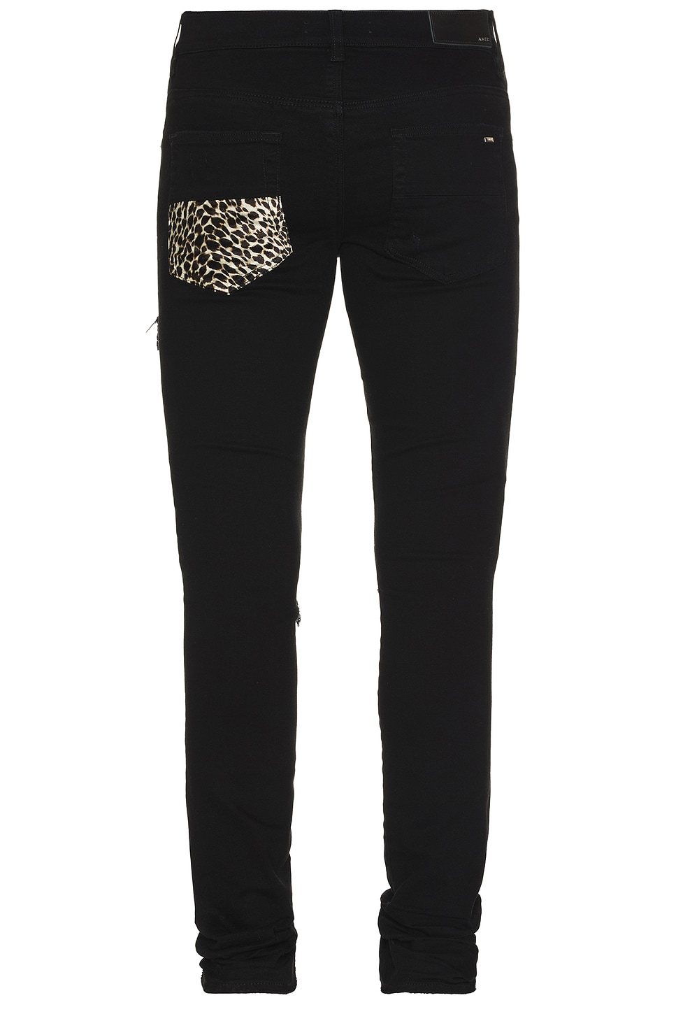 Shop Amiri Leopard Mx1 Jean In Black Od