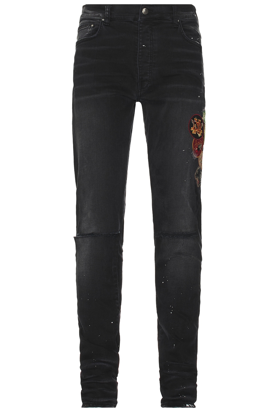 Image 1 of Amiri Vintage Patch Skinny Jeans in Aged Black