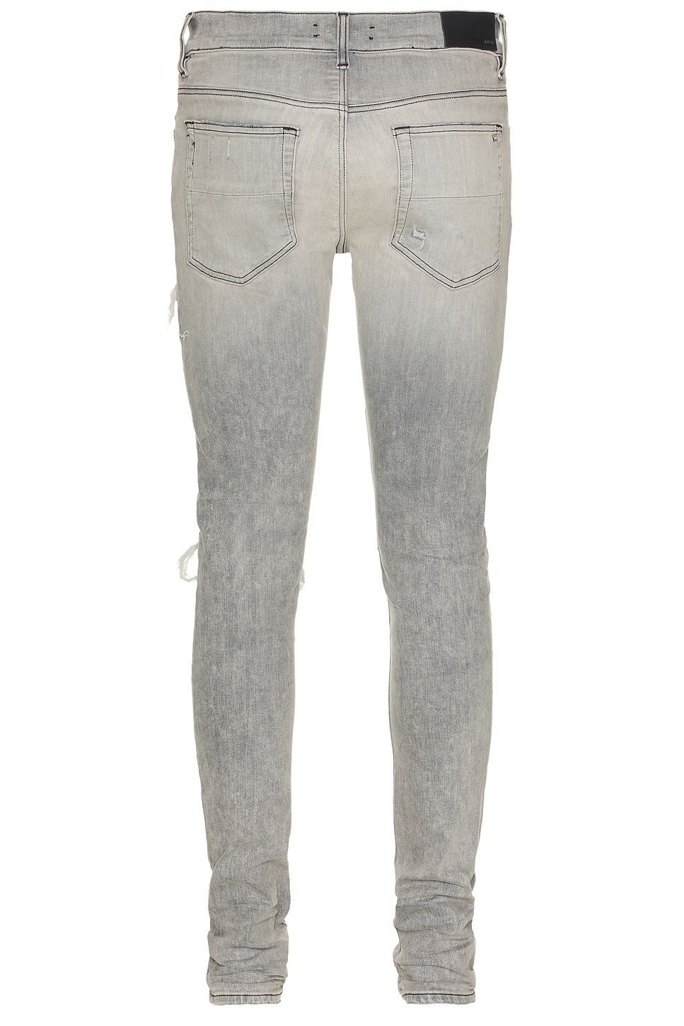 Amiri Mx1 Skinny-fit Panelled Distressed Jeans In Concrete Grey