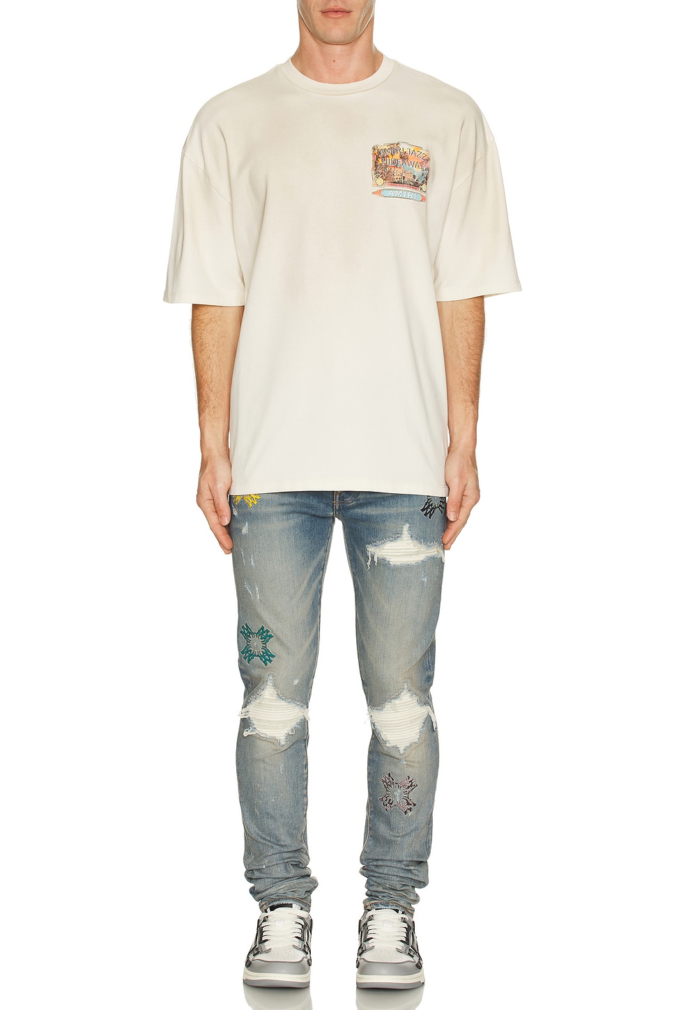 Image 1 of Amiri MA Quad Cut Out MX1 Jeans in Antique Indigo