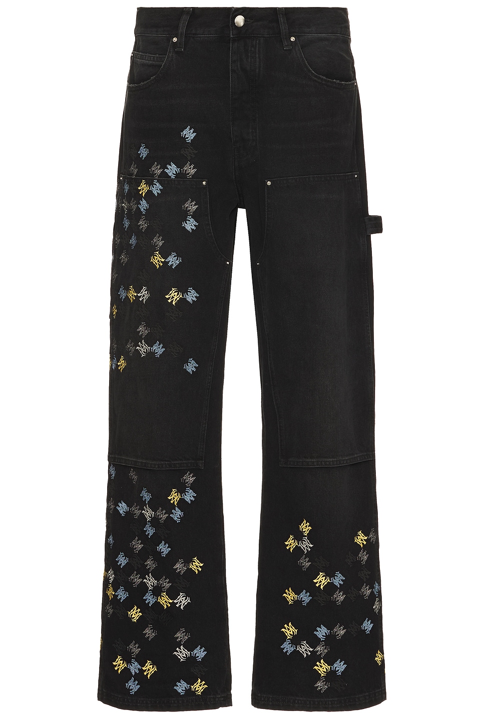 Image 1 of Amiri MA Quad Embroidered Carpenter Jean in Vintage Black