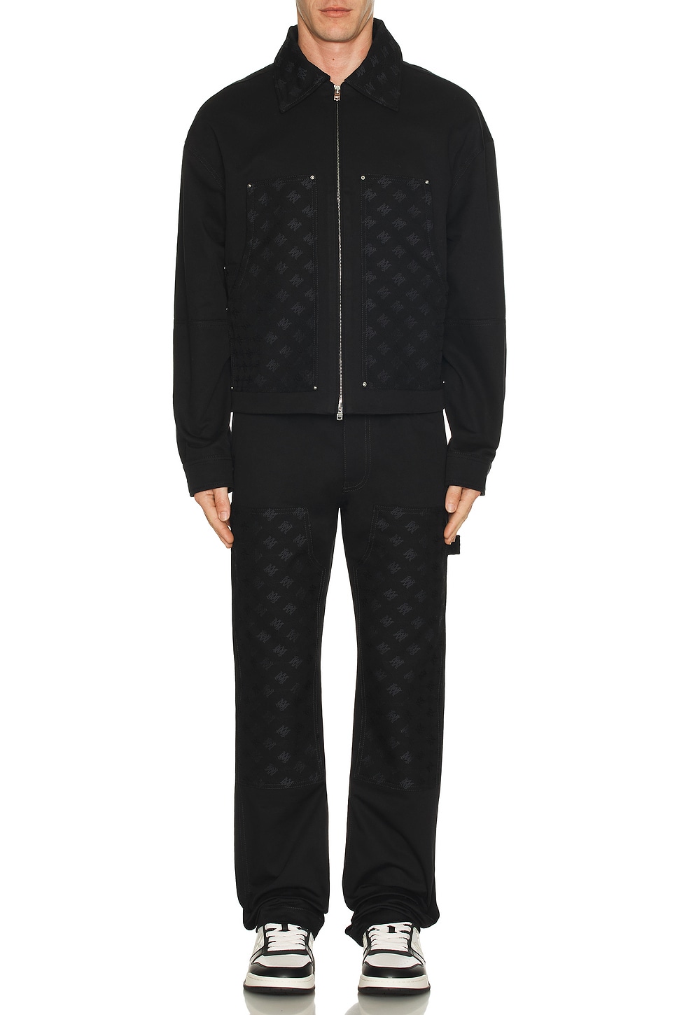Image 1 of Amiri MA Quad Jacquard Carpenter Jeans in Black