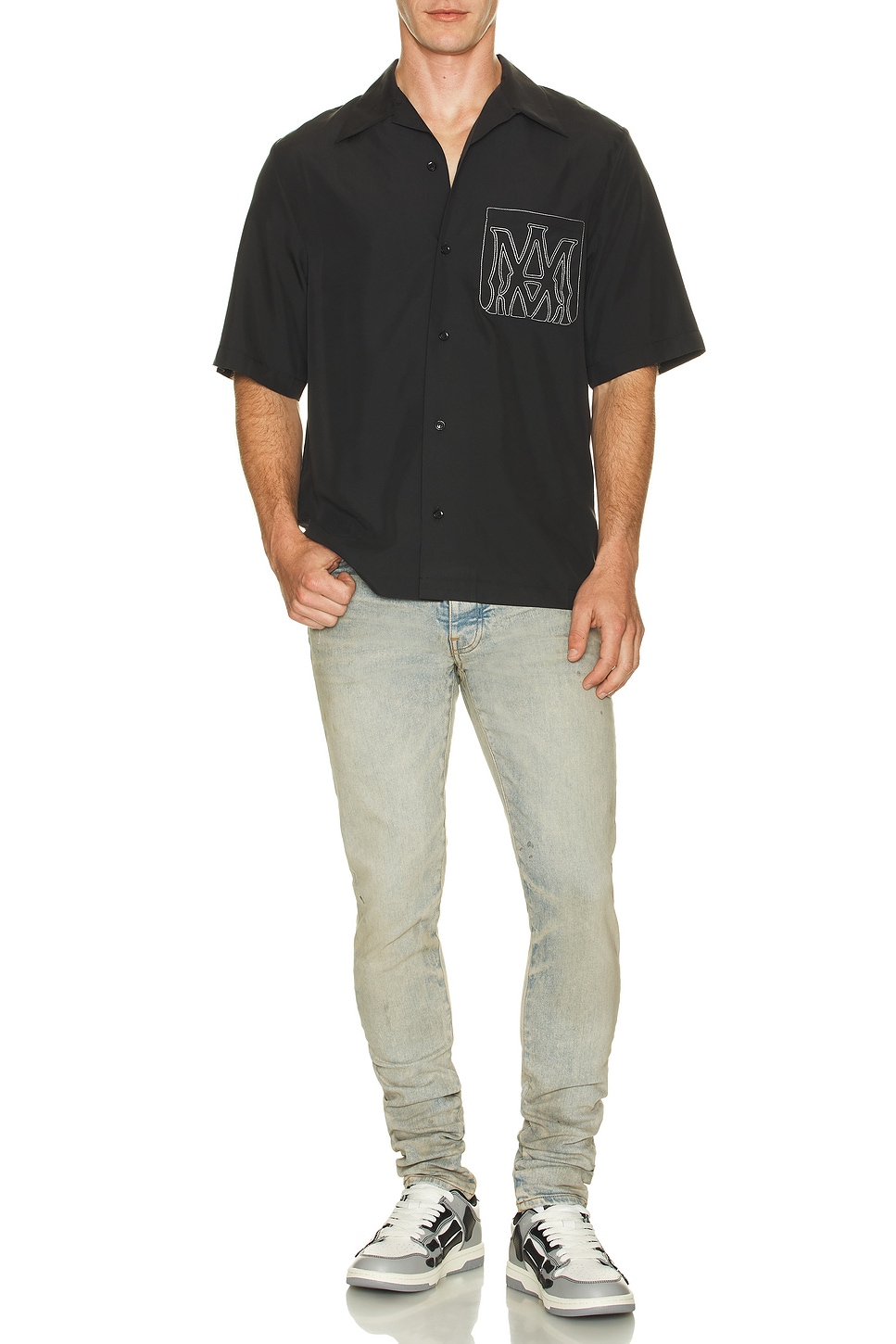 Image 1 of Amiri Stack Jean in Perfect Antique Indigo