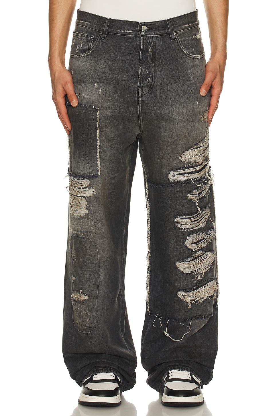 Image 1 of Amiri Carpenter Repaired Baggy Jean in Crafted Black