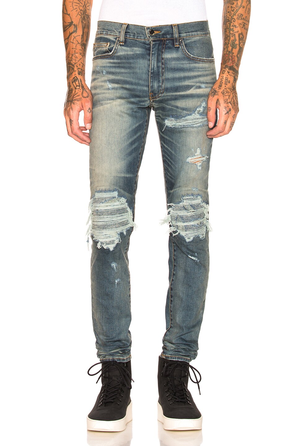 Amiri MX1 Patch Jean in Medium Indigo | FWRD