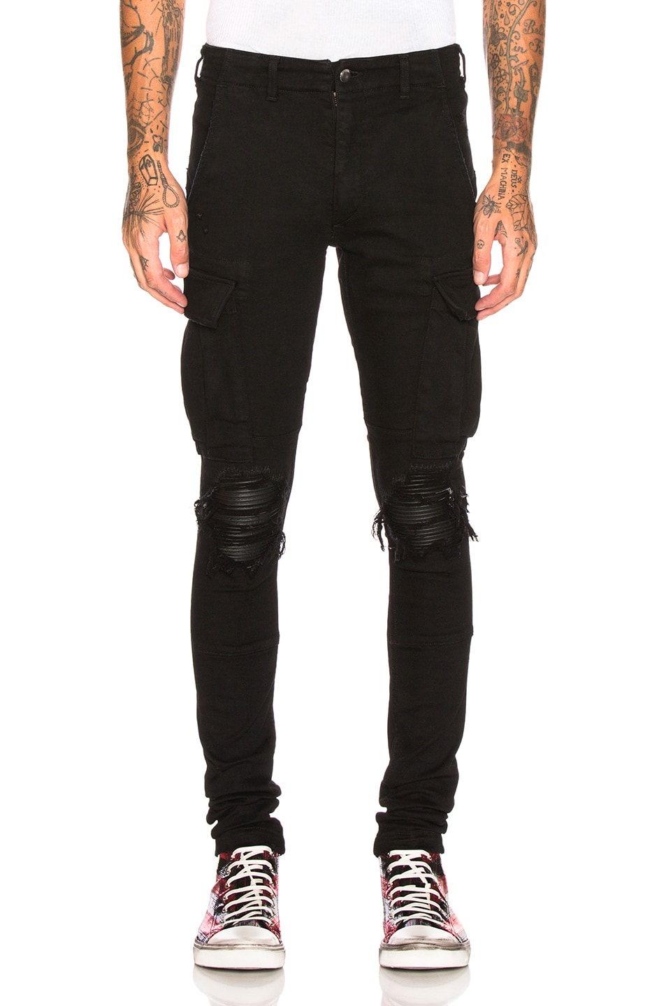 Image 1 of Amiri MX1 Denim Cargo Jeans in Black