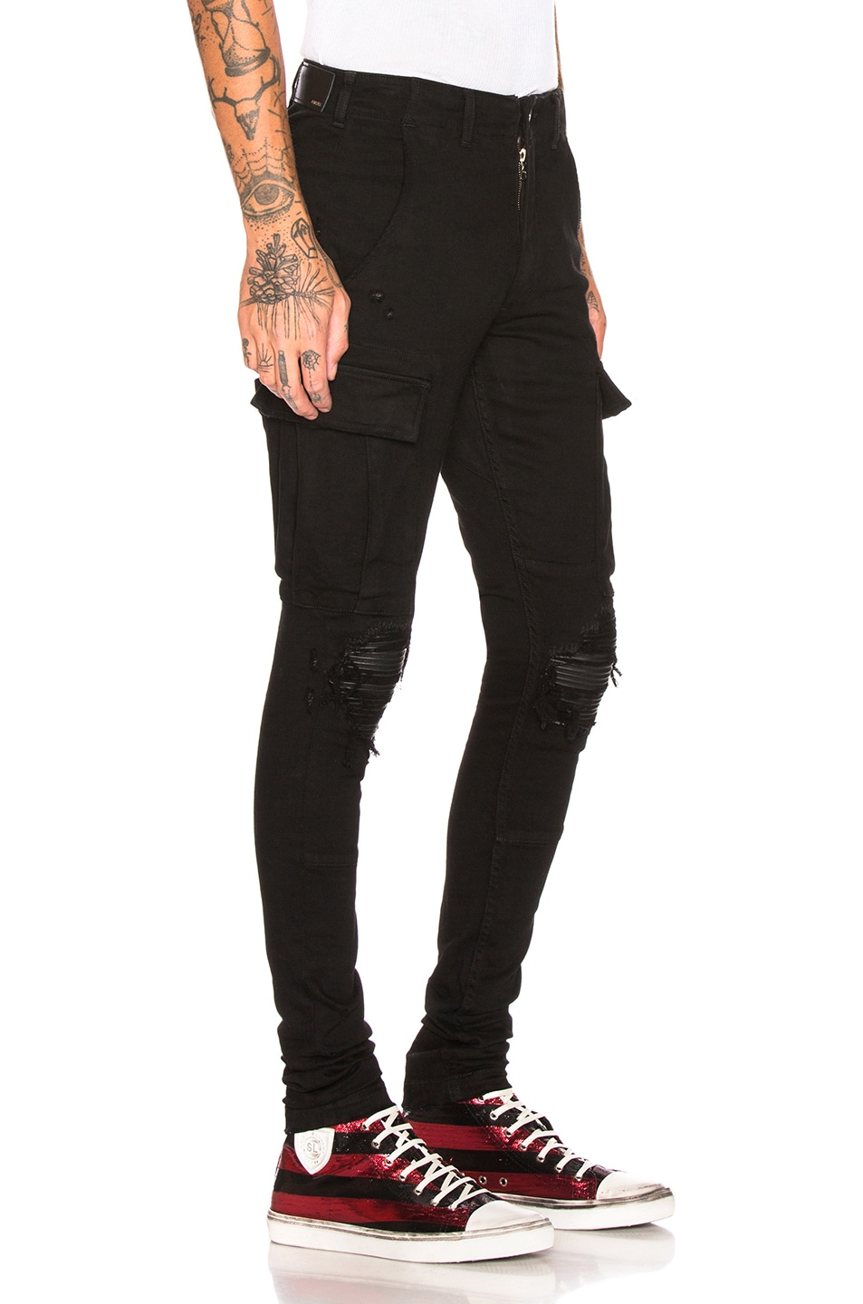 Amiri MX1 Denim Cargo Jeans in Black | FWRD