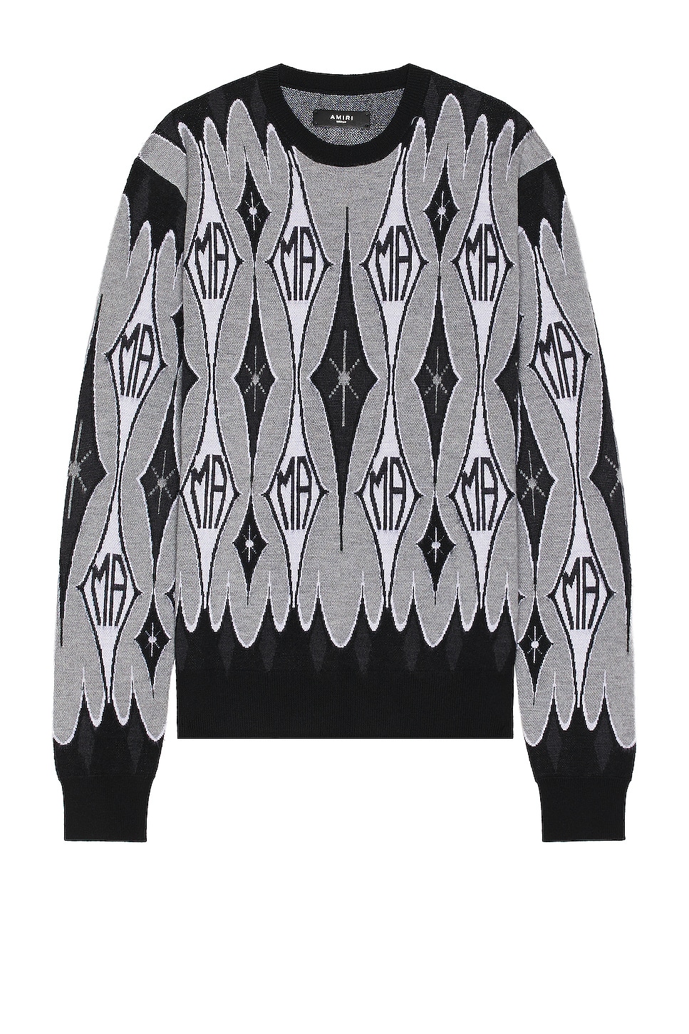 Image 1 of Amiri Argyle Jacquard Sweater in Black
