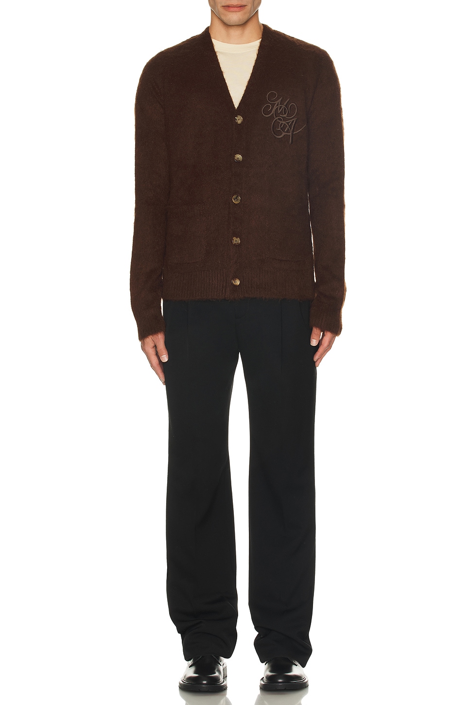 Image 1 of Amiri MA Swirl Cardigan in Dark Brown