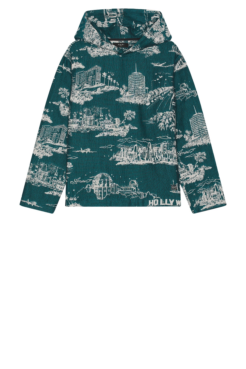 Image 1 of Amiri LA Landmark Tapestry Hoodie in Deep Teal