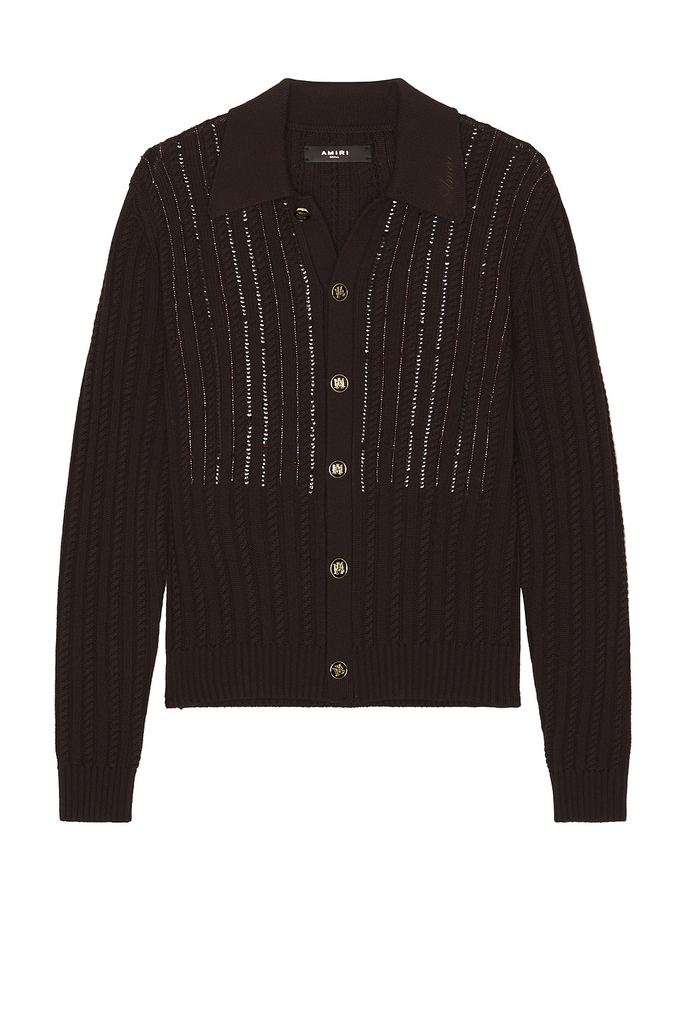 Image 1 of Amiri Long Sleeve Shirt in Dark Brown