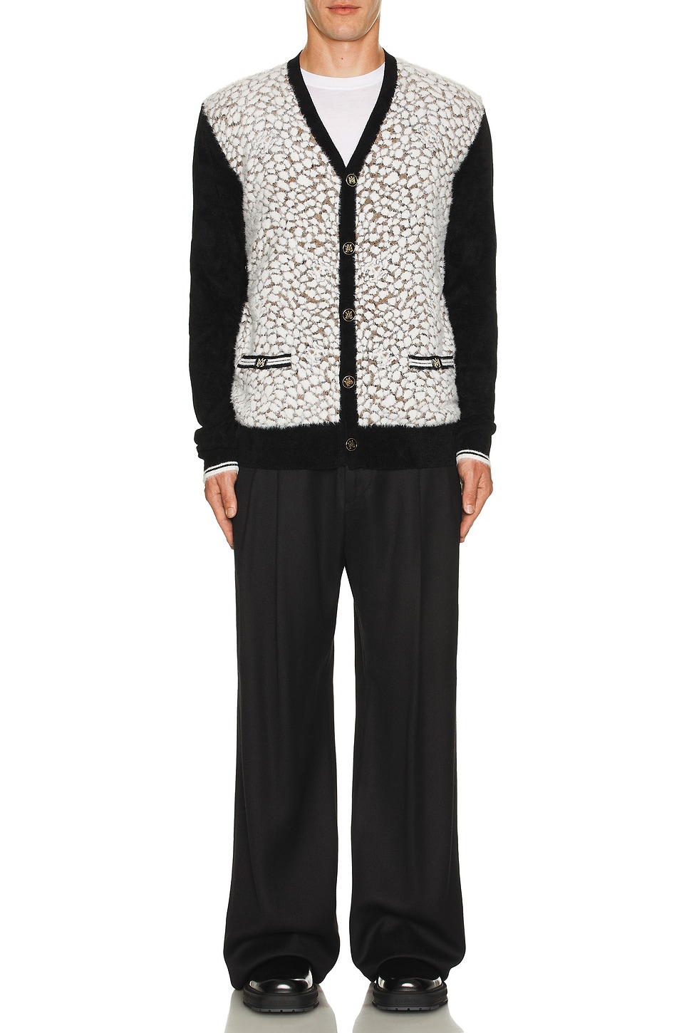 Image 1 of Amiri MA Leopard Cardigan in Black