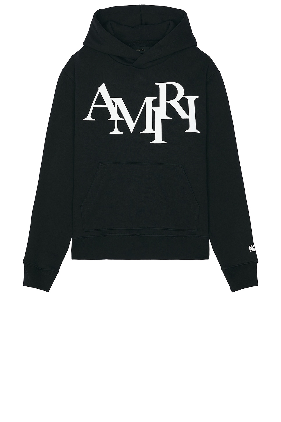 Staggered Logo Hoodie in Black