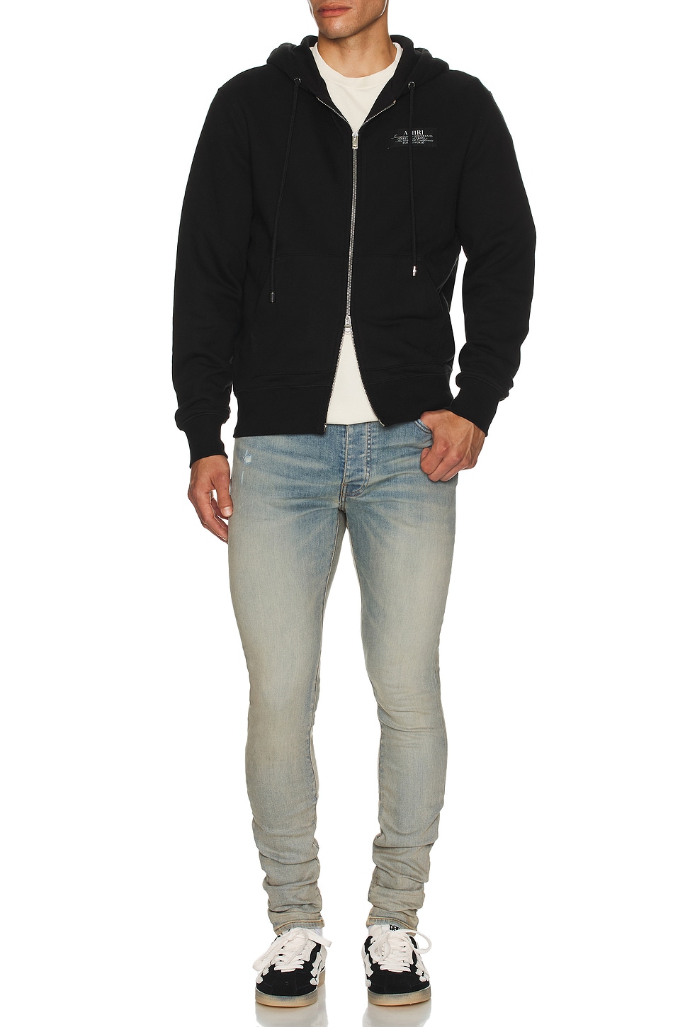 Image 1 of Amiri Spirit Zip Hoodie in Black