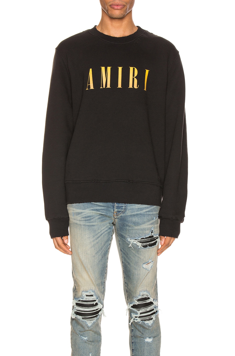 Image 1 of Amiri Core Crewneck in Black & Yellow