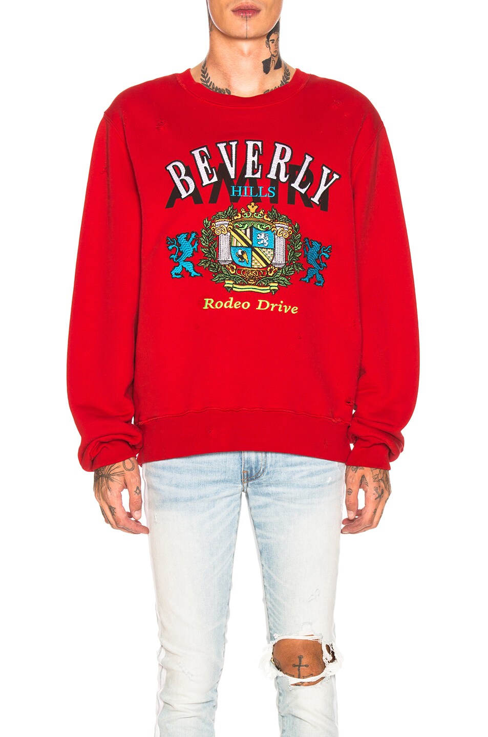 Image 1 of Amiri Beverly Hills Crewneck in Red