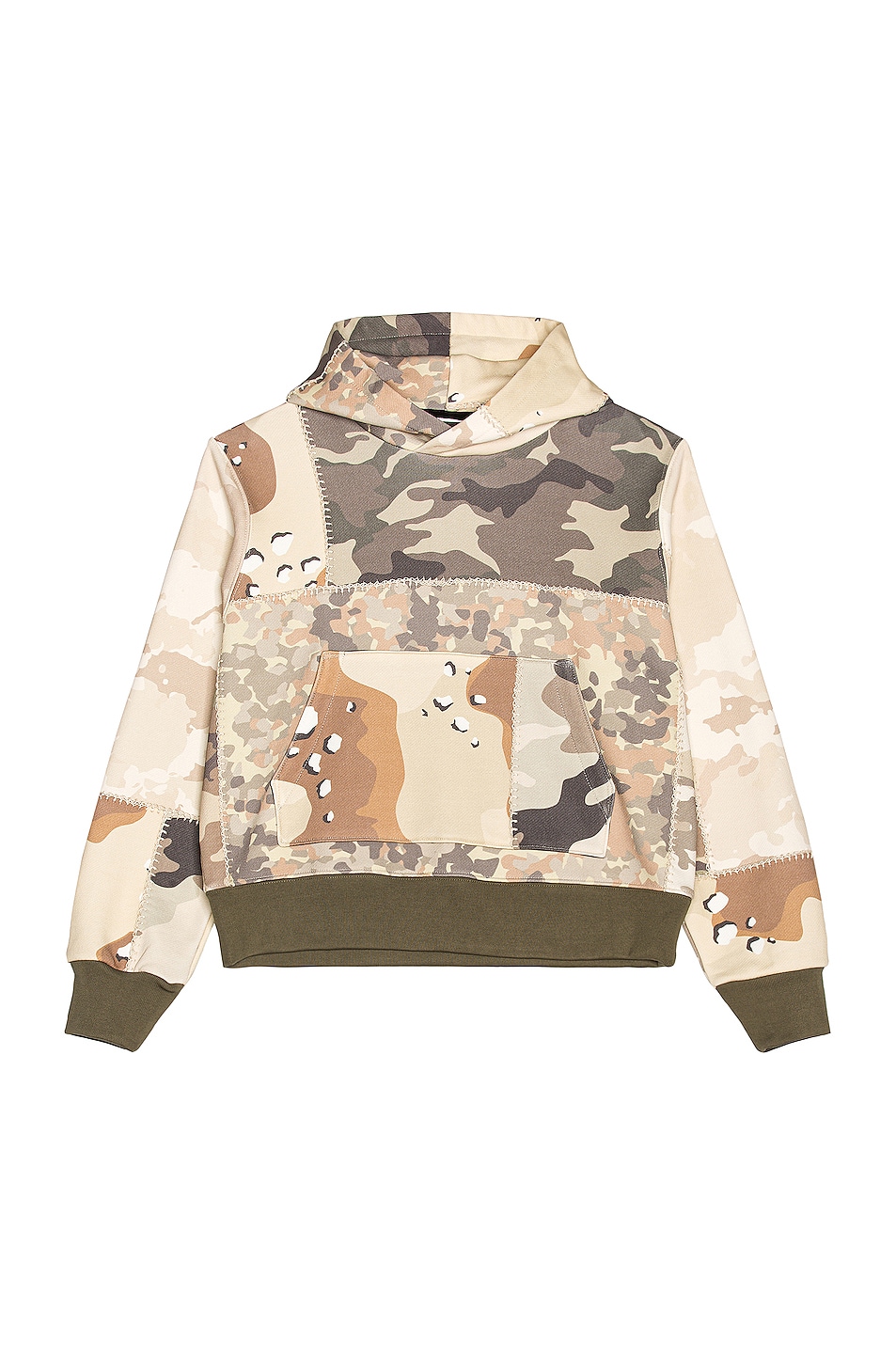 Image 1 of Amiri Fitted Patchwork Hoodie in Camo