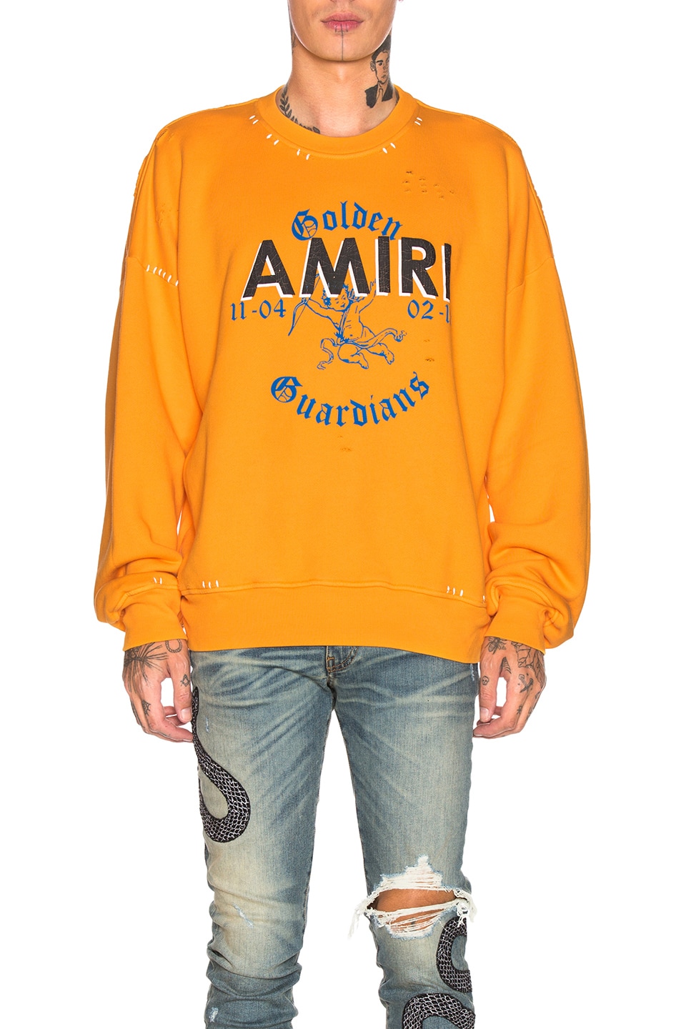 Image 1 of Amiri Team Oversized Crew Neck in Yellow