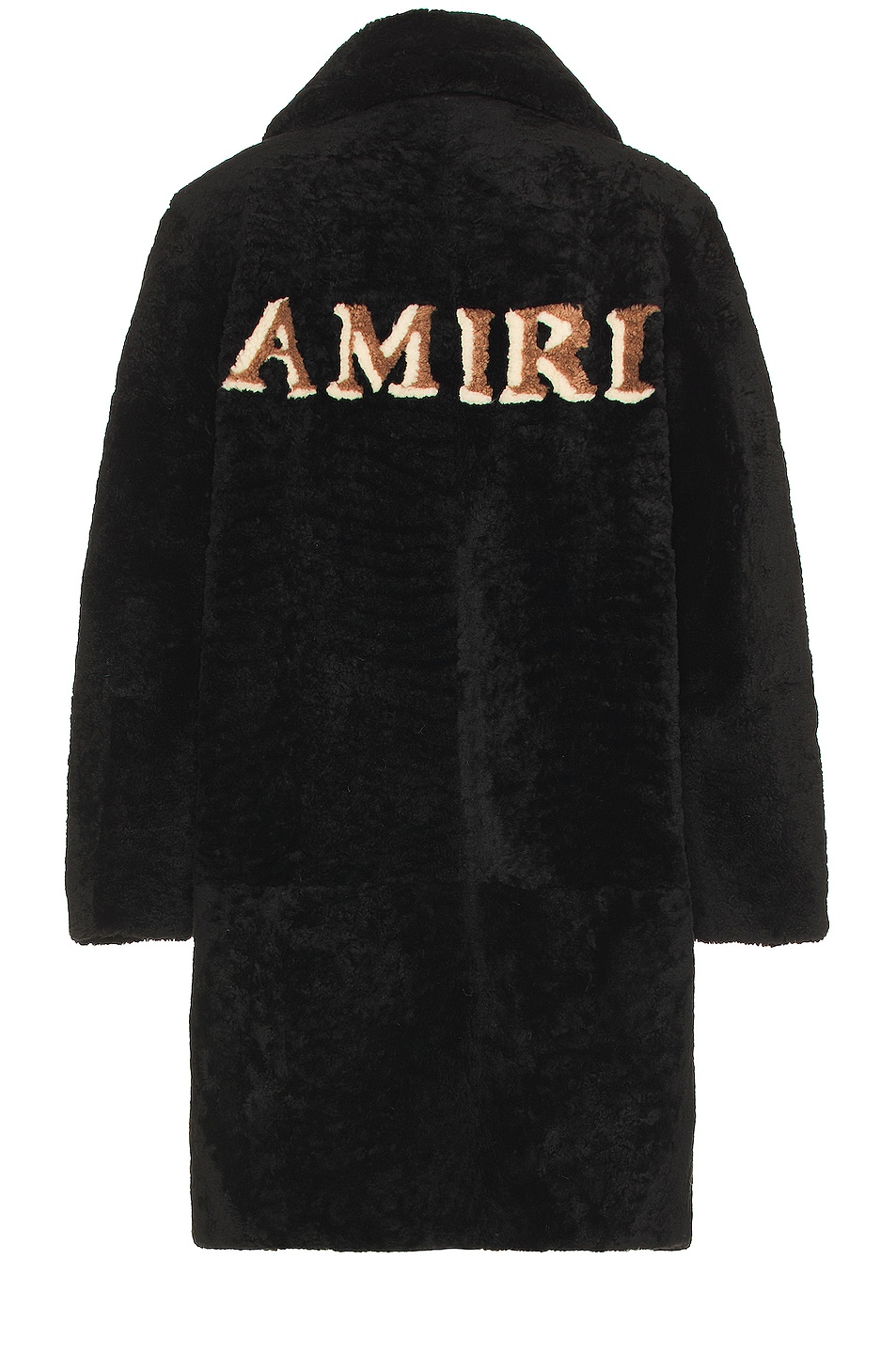 Image 1 of Amiri 3/4 Zip Front Shearling Coat in Black
