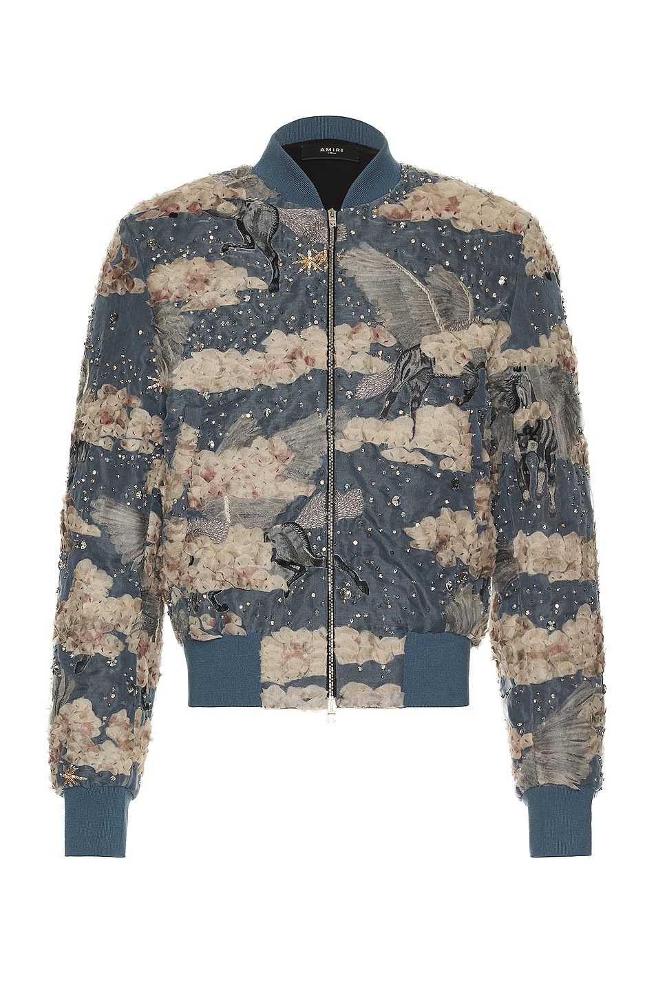 Image 1 of Amiri Shrunken Bomber Jacket in Bluefin