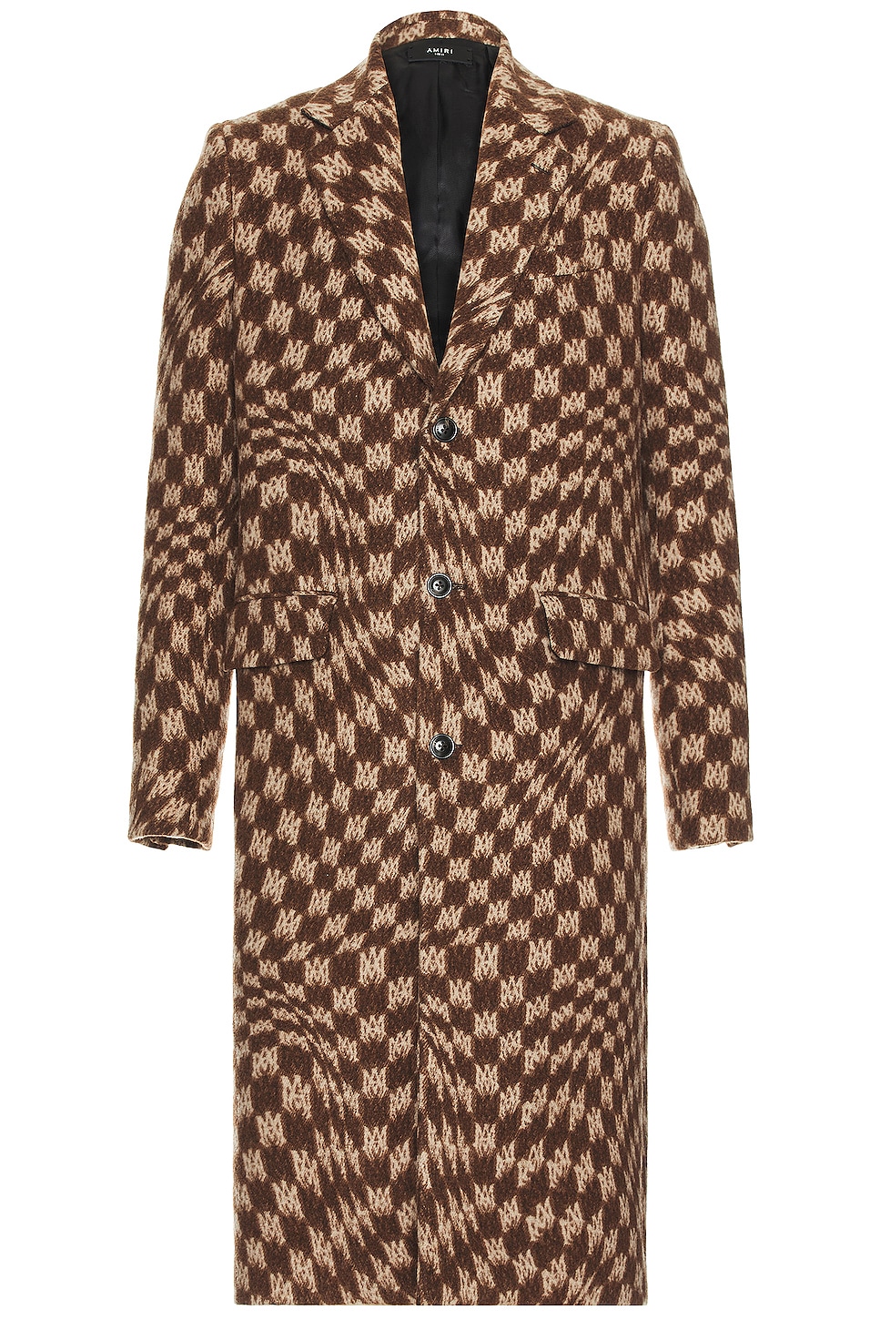 Amiri Jacquard Wavy Overcoat in Brown | FWRD