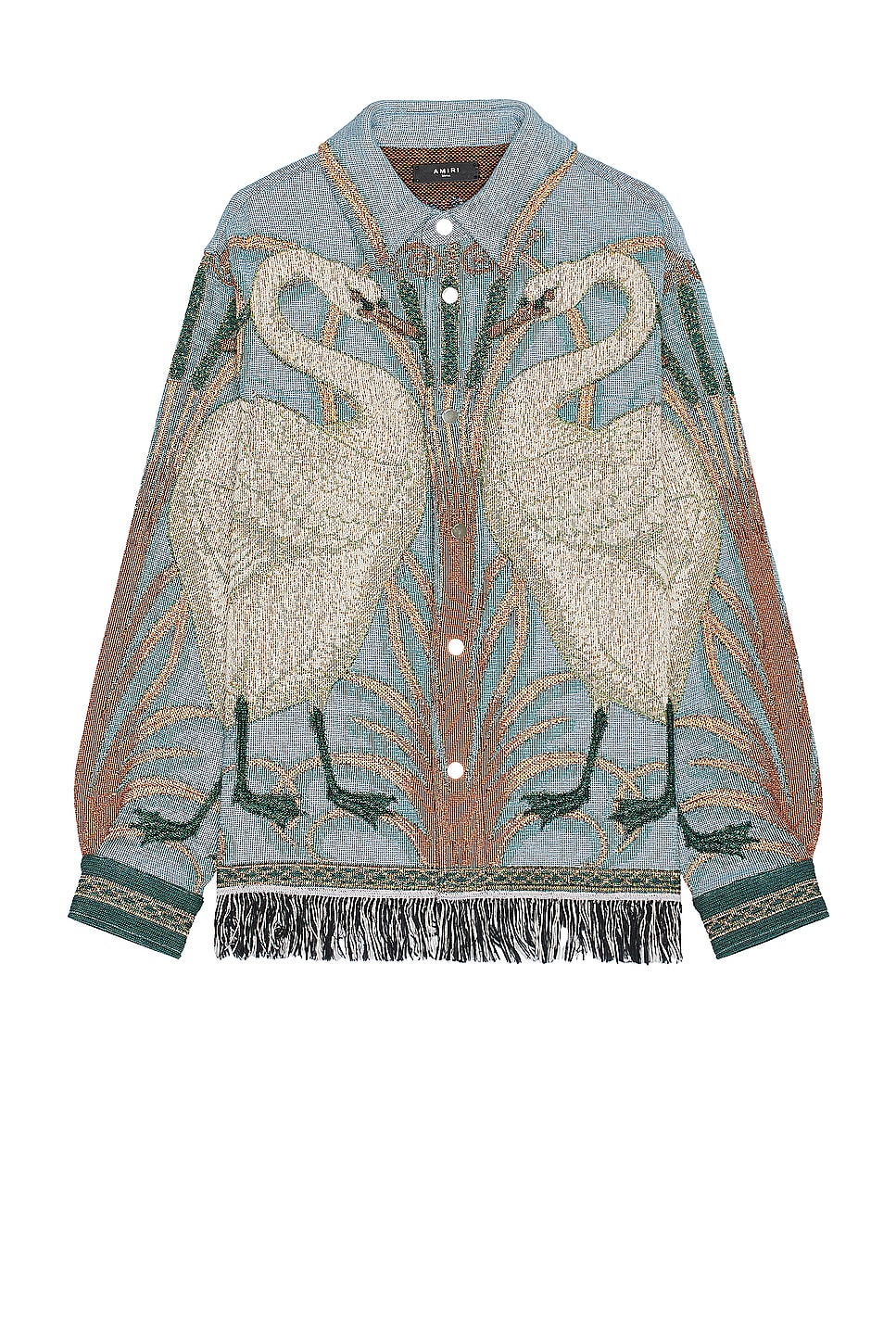 Image 1 of Amiri Swan Tapestry Overshirt in Ashley Blue