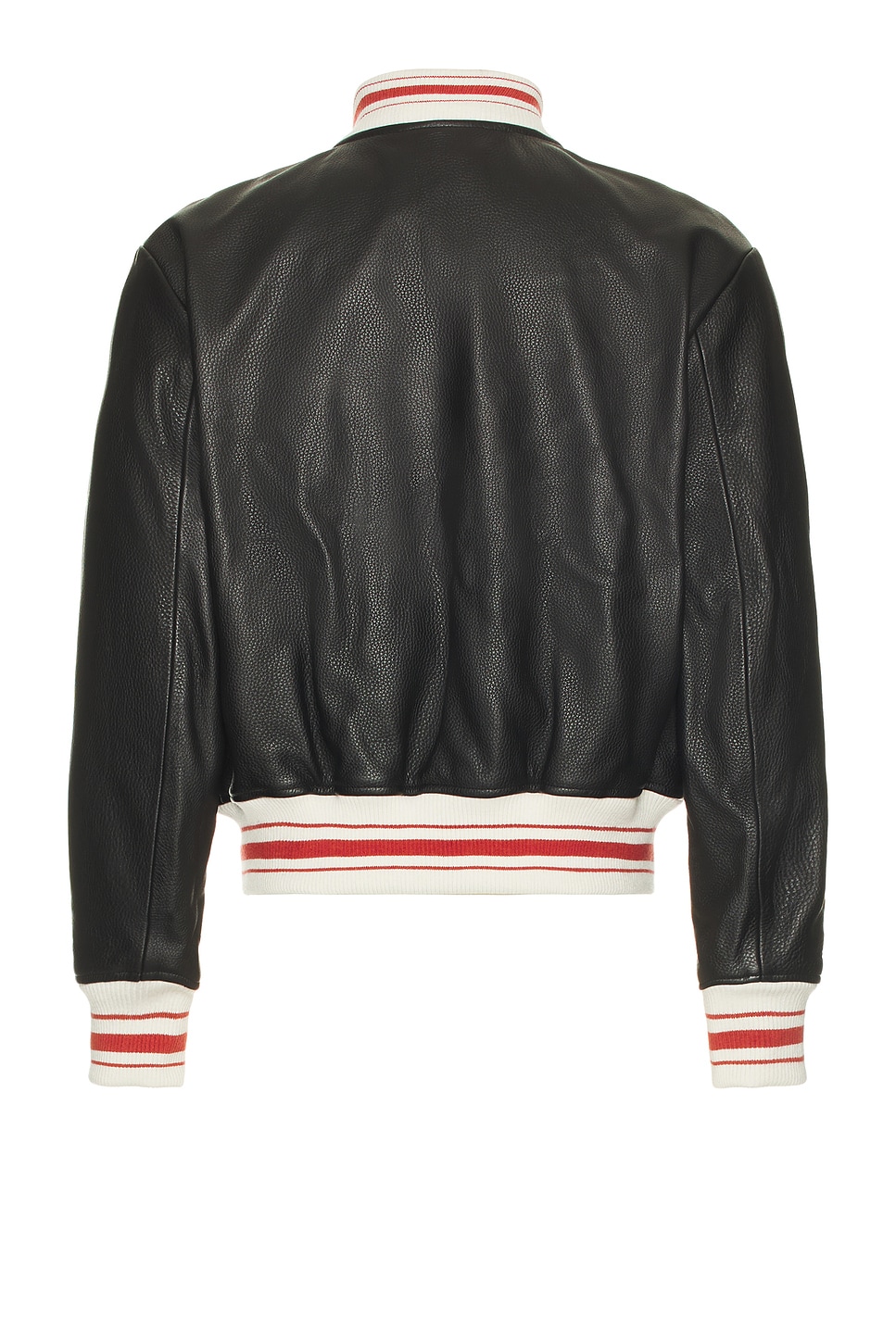 Shop Amiri Leather Bomber Jacket In Black