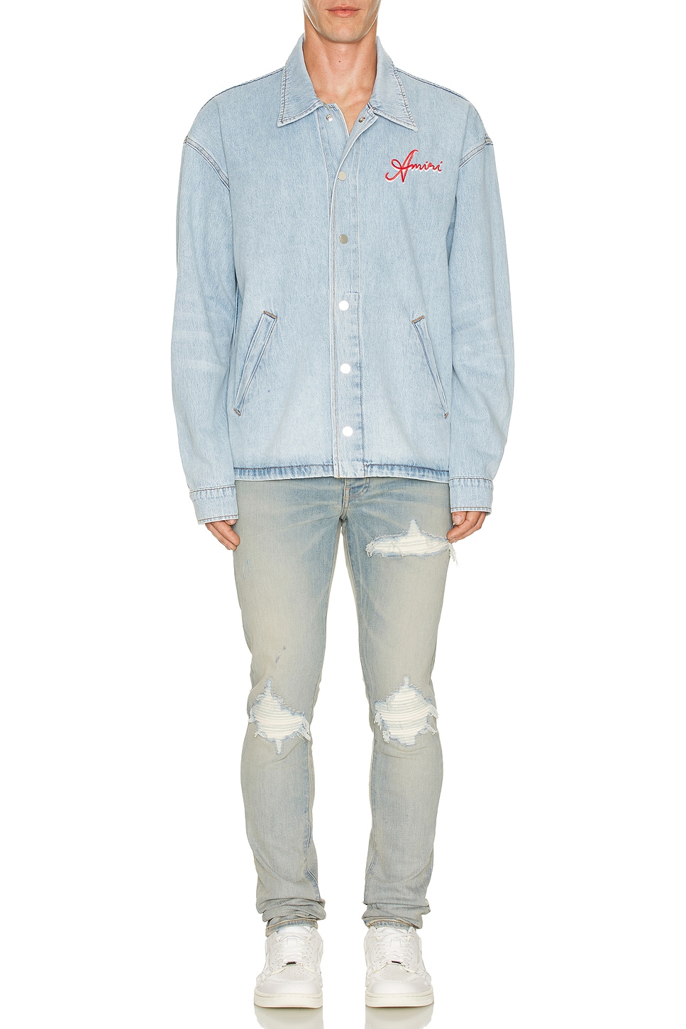 Image 1 of Amiri Resort Club Coach Jacket in Sky Indigo