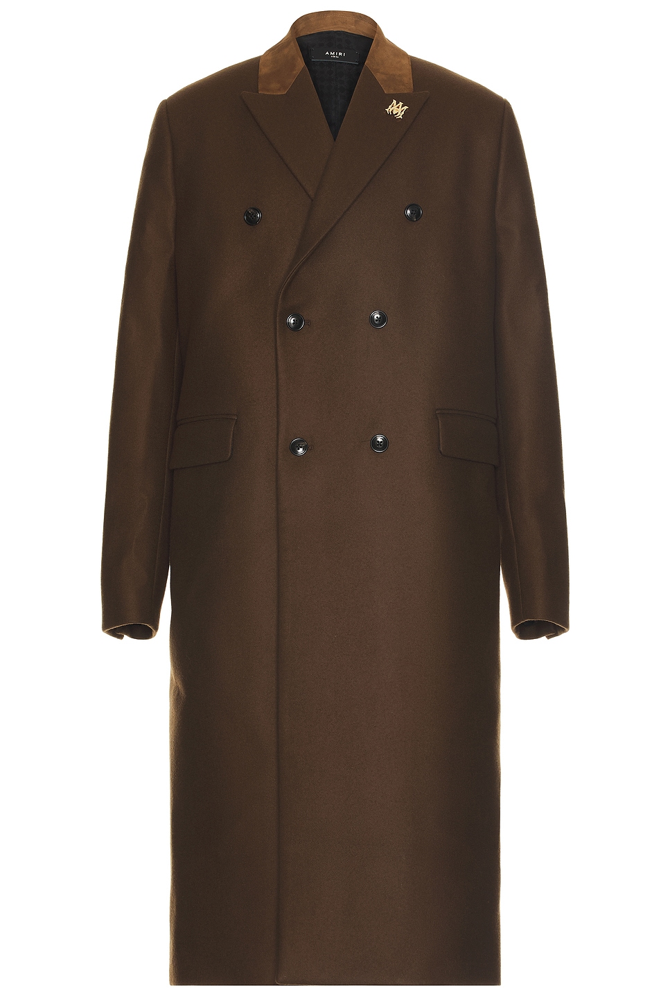 Shop Amiri Db Overcoat In Dark Brown